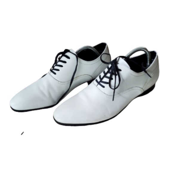 NWT ALDO MEN OXFORD SHOES LACE-UP WHITE LEATHER SHOES ( SIZE 9.5) - Picture 2 of 7